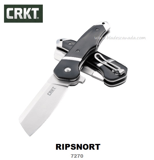 CRKT Ripsnort Flipper Folding Knife, POM Black Handle, 7270